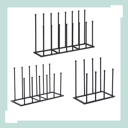 Black Iron Boot Rack for 4 Pairs, 45x41x25 cm