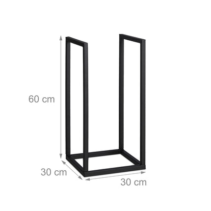 Black Iron Firewood Rack – Compact Log Holder