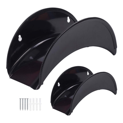 Black Iron Hose Holders, Set of 2 – Rustproof, Wall-Mount