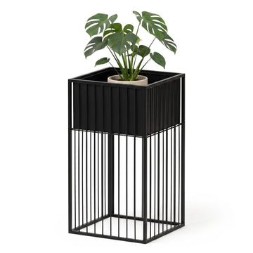 Black Iron Plant Stand, 61 cm – Modern Lattice Design