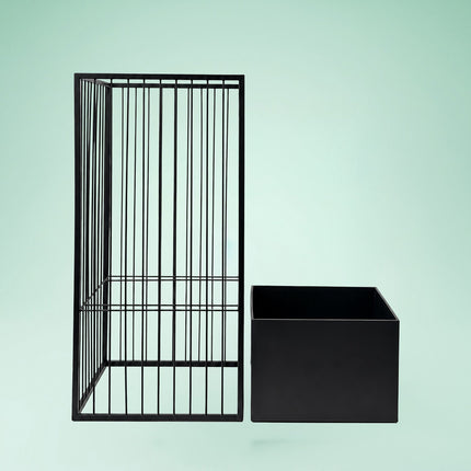 Black Iron Plant Stand, 61 cm – Modern Lattice Design