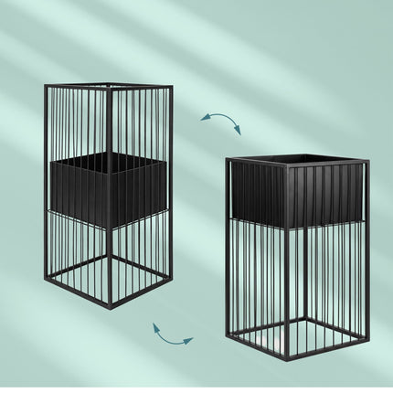 Black Iron Plant Stand, 61 cm – Modern Lattice Design