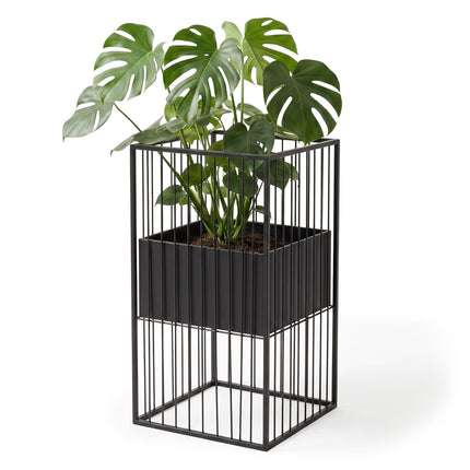 Black Iron Plant Stand, 61 cm – Modern Lattice Design