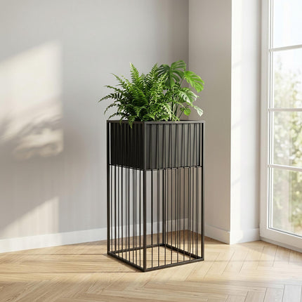 Black Iron Plant Stand, 61 cm – Modern Lattice Design