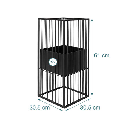 Black Iron Plant Stand, 61 cm – Modern Lattice Design