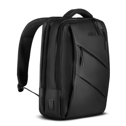 Black Laptop Backpack, USB-C Port, 15L Capacity