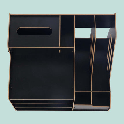 Black MDF Document Organiser with File Holder