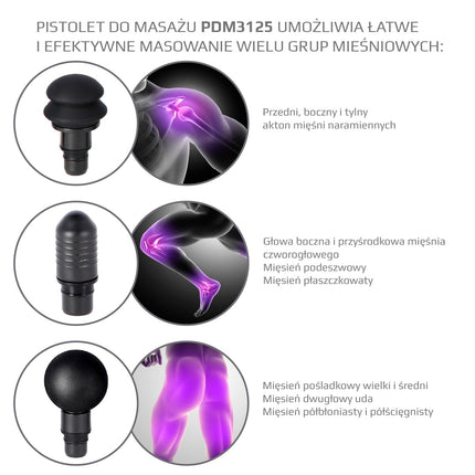 Black Massage Gun, Handheld Deep Tissue Massager