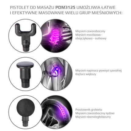 Black Massage Gun, Handheld Deep Tissue Massager