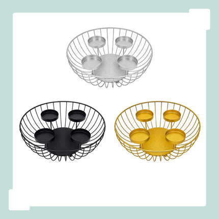 Black Metal Advent Wreath Bowl – 10x33 cm Steel
