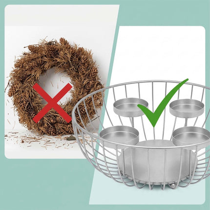 Black Metal Advent Wreath Bowl – 10x33 cm Steel