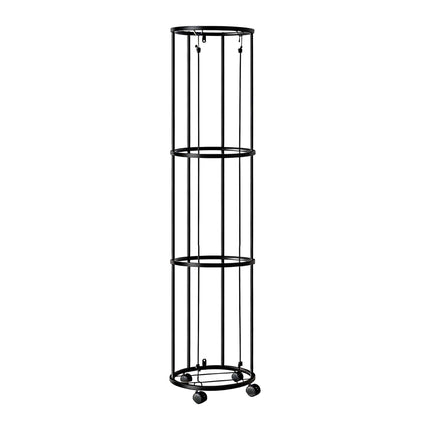 Black Metal Ball Rack with Wheels, 148.5 x 33 cm