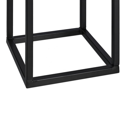 Black Metal Firewood Rack – Small Log Storage Holder