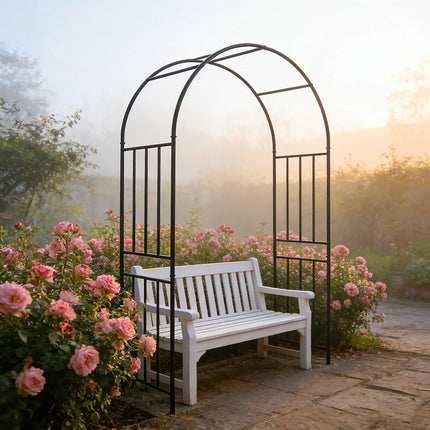 Black Metal Garden Arch for Climbing Plants