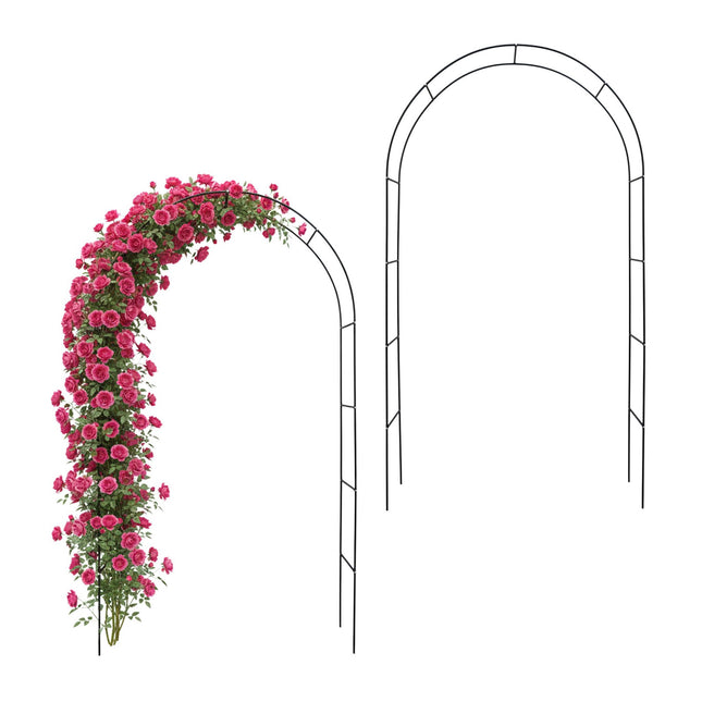 Black Metal Garden Rose Arch Set – 2 Pack