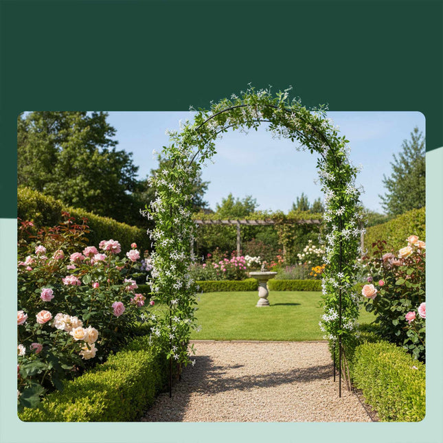 Black Metal Garden Rose Arch Set – 2 Pack