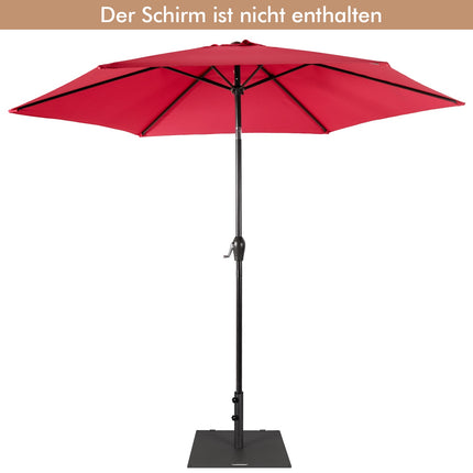 Black Metal Patio Umbrella Stand with Wheels, 22.5 kg