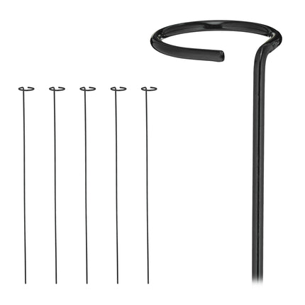 Black Metal Plant Supports, Set of 6, 80cm