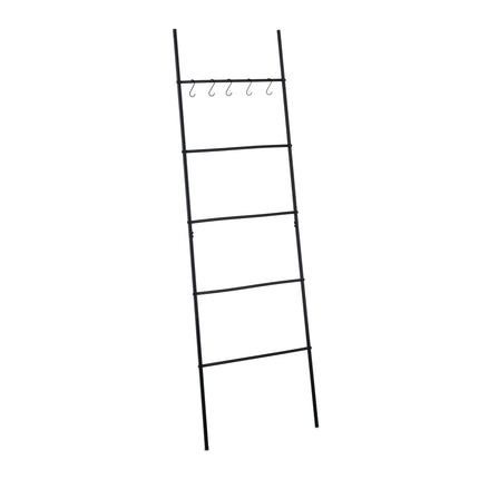 Black Metal Towel Ladder Rack with 5 Rungs