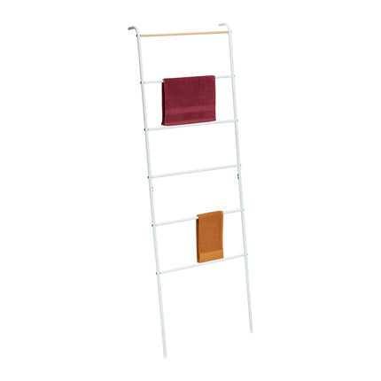 Black Metal Towel Ladder Rack with 6 Rungs