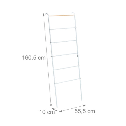 Black Metal Towel Ladder Rack with 6 Rungs