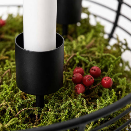 Black Metal Wire Advent Wreath Holder, 20.5 cm