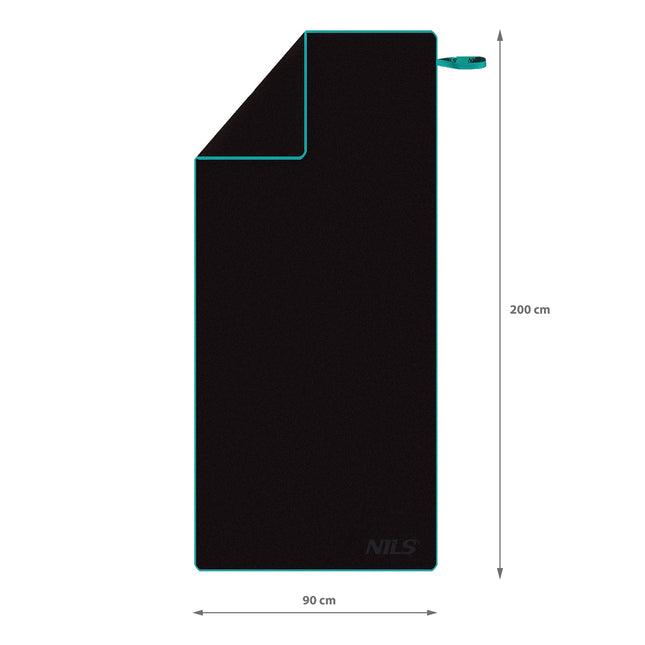 Black Microfibre Towel, 200x90 cm