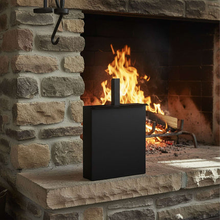 Black Narrow Ash Bucket with a Shovel