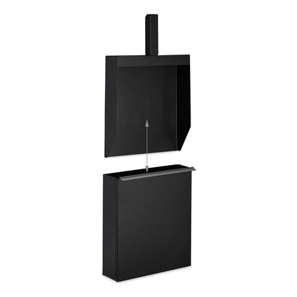 Black Narrow Ash Bucket with a Shovel