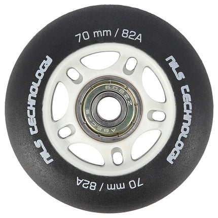 Black PU 70x24 82A Wheels & ABEC-9 Bearings Set