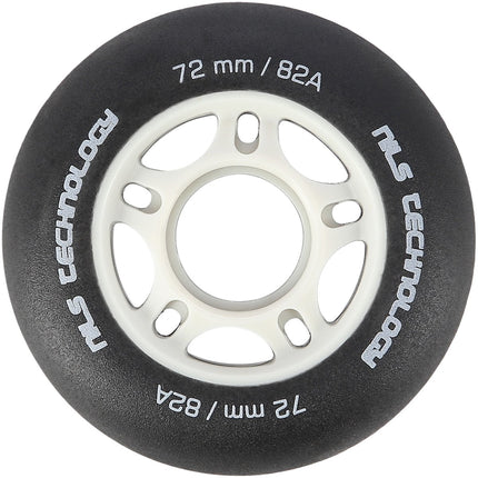Black PU Wheels, 72x24mm, 82A, Set of 4