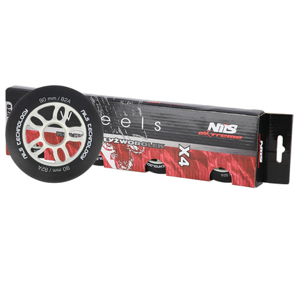 Black PU Wheels 90x24mm 82A, Set of 4