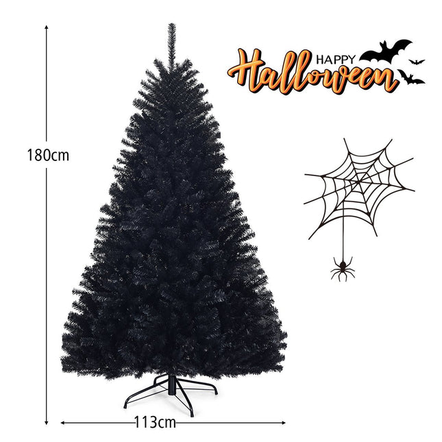 Black PVC Halloween Christmas Tree, 180 cm, Foldable