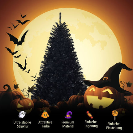 Black PVC Halloween Christmas Tree, 180 cm, Foldable