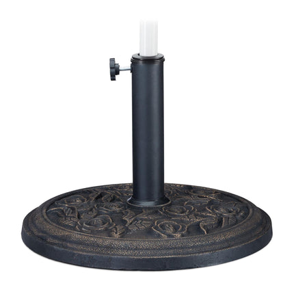 Black Parasol Stand with Rose Pattern