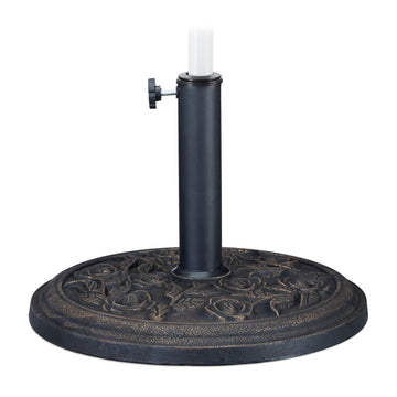 Black Parasol Stand with Rose Pattern