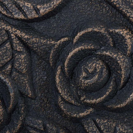 Black Parasol Stand with Rose Pattern