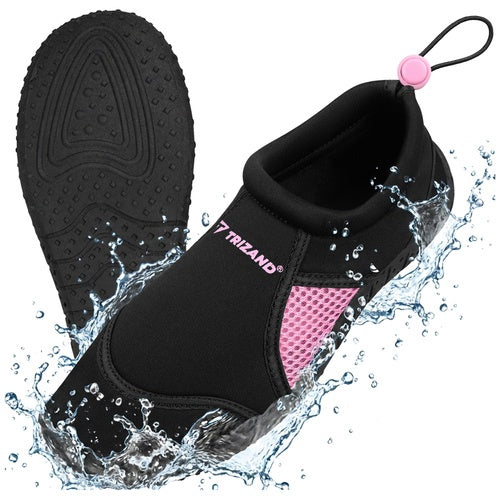 Black & Pink Water Shoes, Size 39, Non-Slip, 5mm Sole