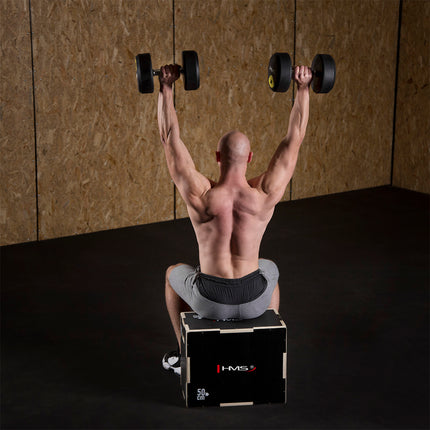 Black Plyometric Box, 50x40x30cm, Durable Fitness Equipment