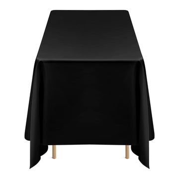 Black Polyester Tablecloths, 6-Pack, 70 x 120 in, Machine Washable