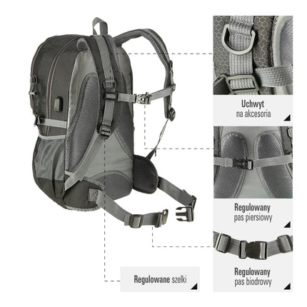 Black Quest Backpack, Durable and Spacious, Nils Camp