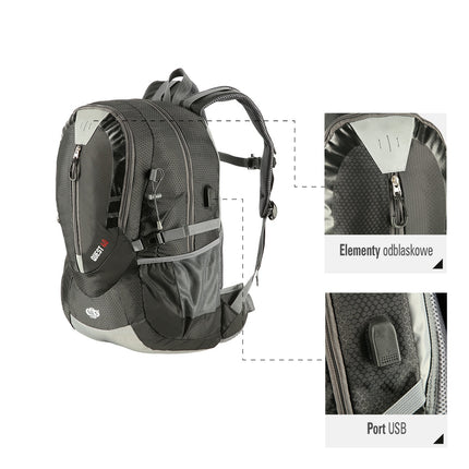 Black Quest Backpack, Durable and Spacious, Nils Camp