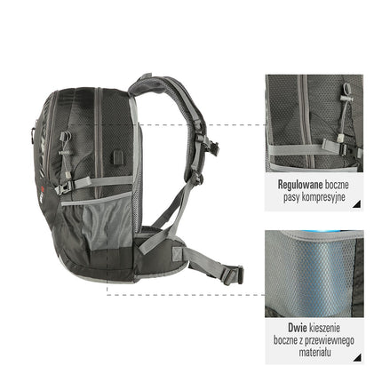 Black Quest Backpack, Durable and Spacious, Nils Camp