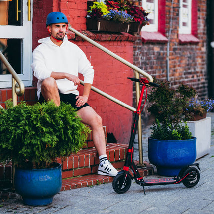 Black-Red Kick Scooter, Adjustable Height