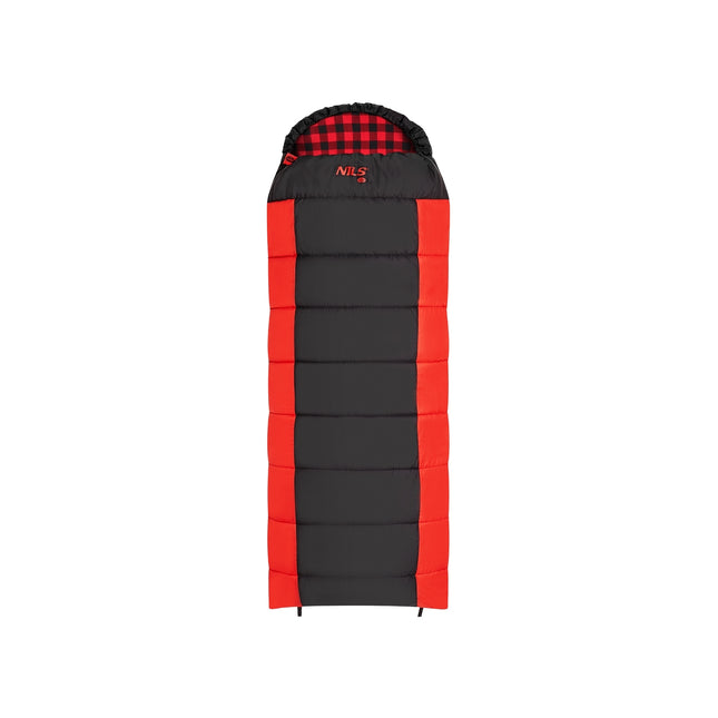 Black-Red Sleeping Bag, Compact, Lightweight