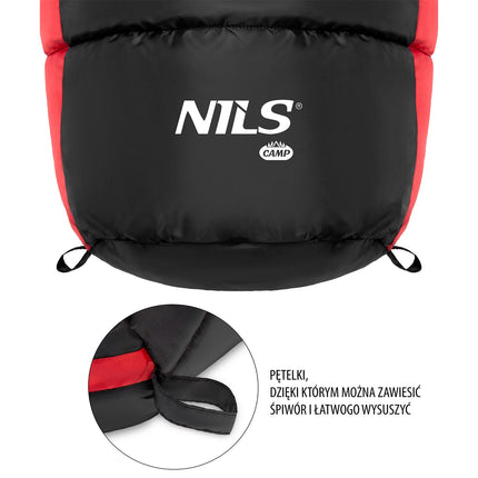 Black-Red Sleeping Bag, Lightweight, Compact