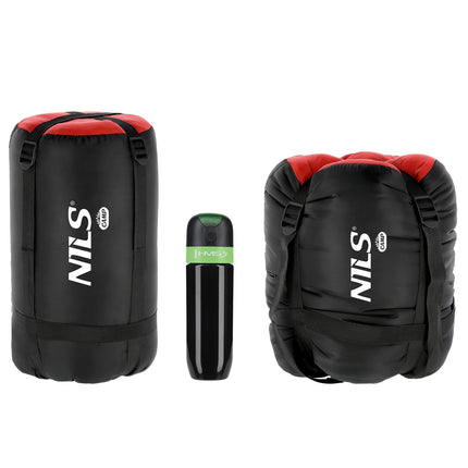 Black-Red Sleeping Bag, Lightweight, Compact