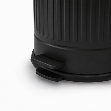 Black Retro Pedal Bin, 20L Capacity, Soft-Close Lid