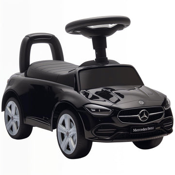 Black Ride-On Car for Kids 18-36 Months with Horn & Storage