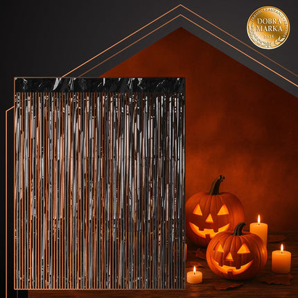 Black Self-Adhesive Party Curtain, 100x200cm